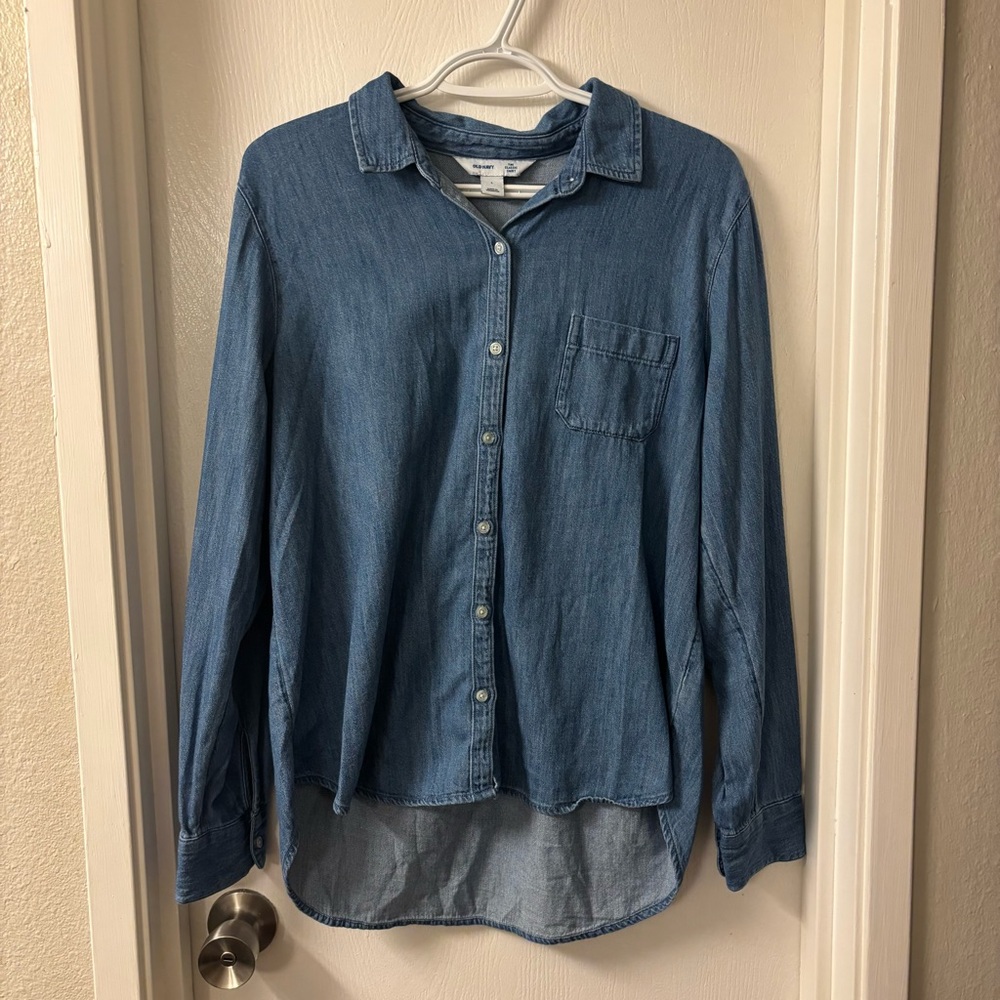Old Navy Blue Casual Lightweight Button Down Shirt